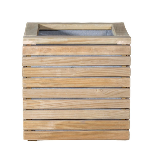 Jardinera Luxe De Madera Tratada Vidahuerto 50x50x50 Cm._0