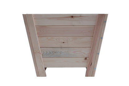 Macetero Abril Cuadrado De Madera Natural De 80 X 80 X 63 Cm 10° 215l, Para Interior, Incluye Bolsa Geotextil.._2