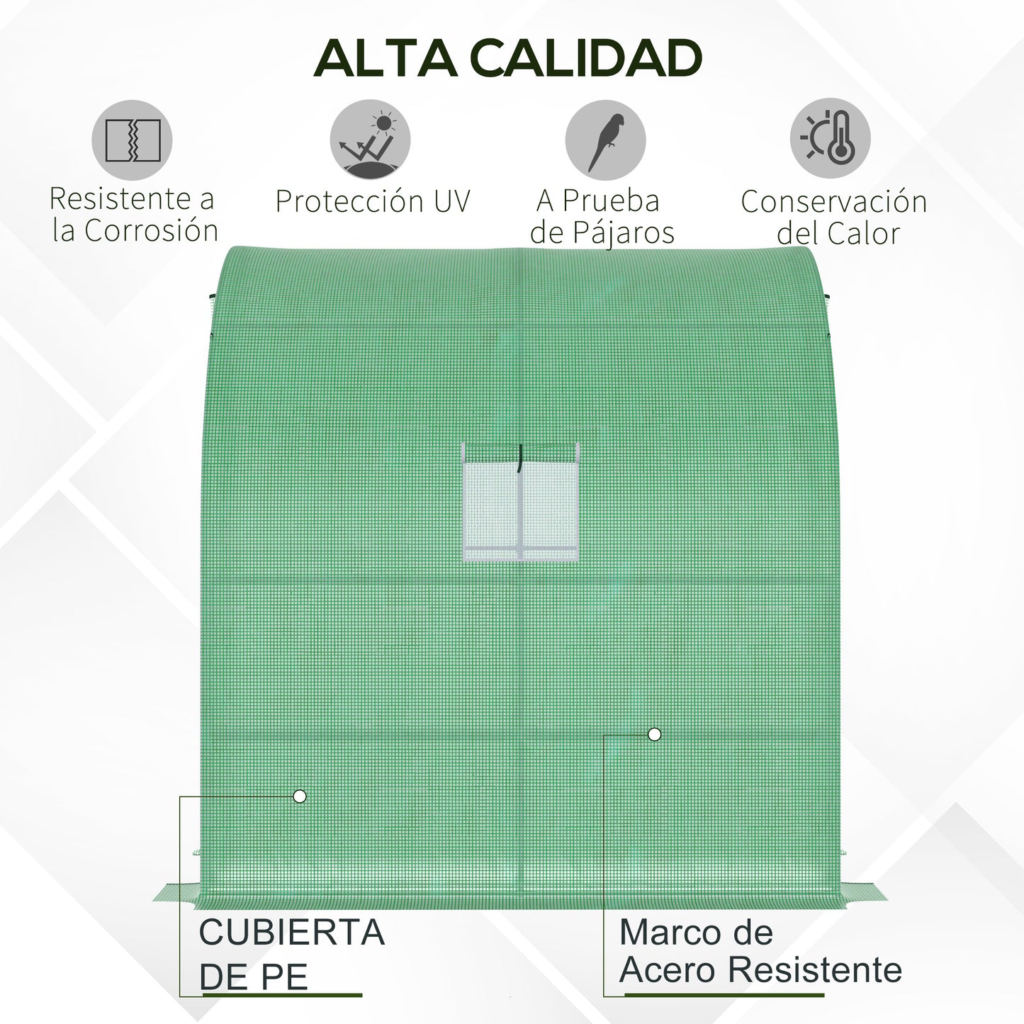 Outsunny Invernadero Pequeño Con Estantes De 3 Niveles 200x100x215 Cm Verde_3