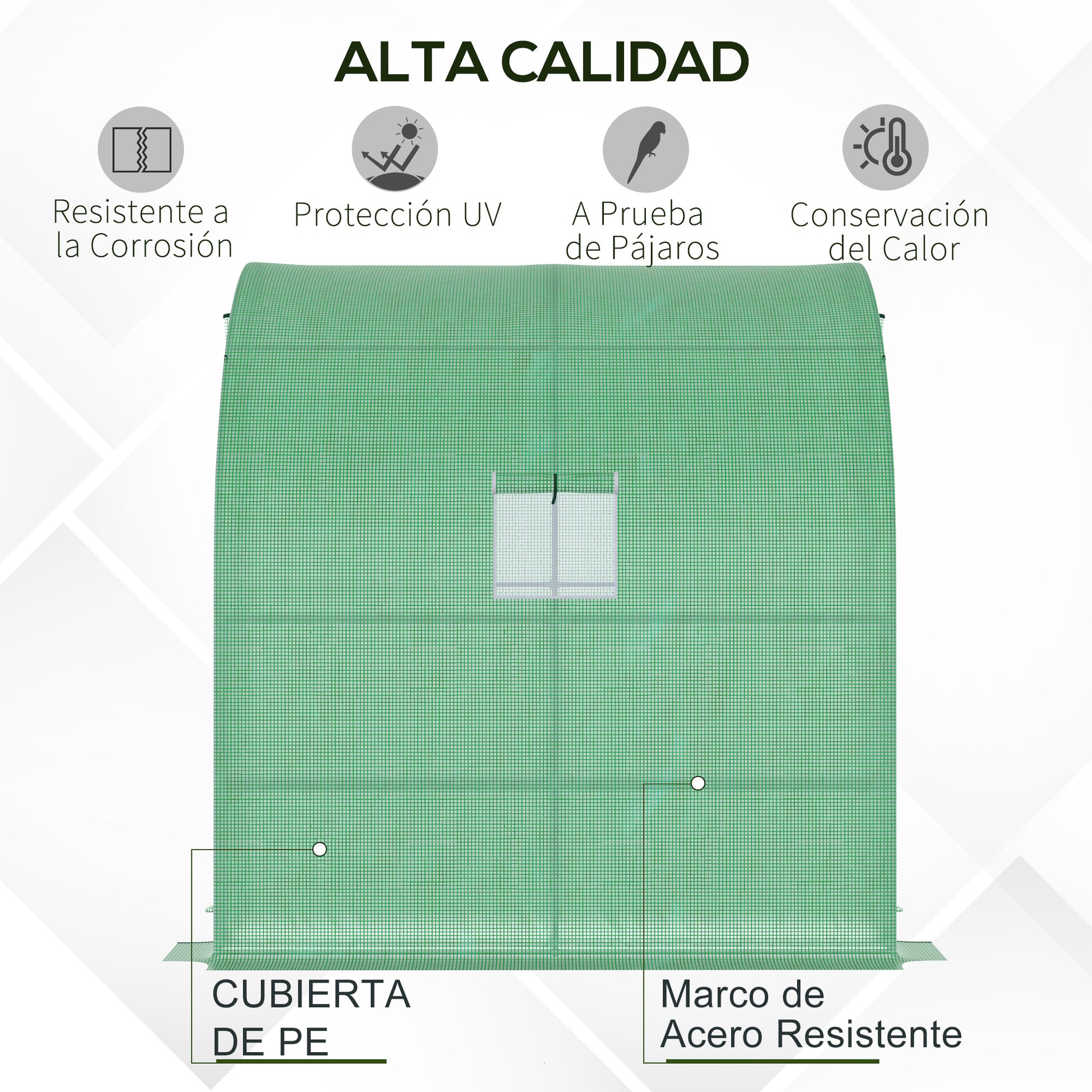 Outsunny Invernadero Pequeño Con Estantes De 3 Niveles 200x100x215 Cm Verde_3