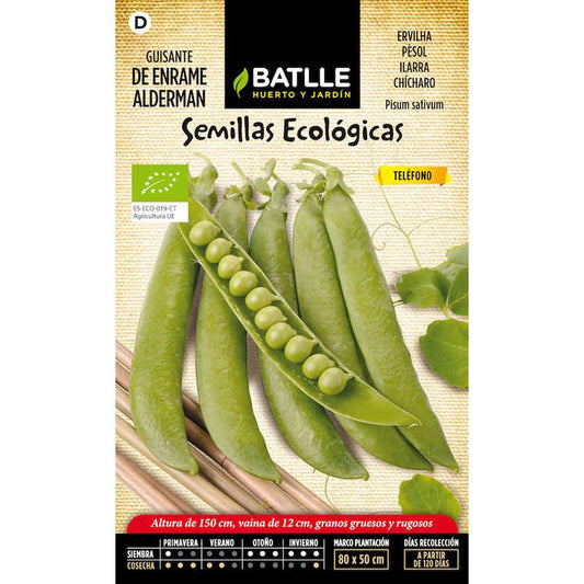 Semillas de Guisante 1/2 enrame Alderman ecológicas Batlle