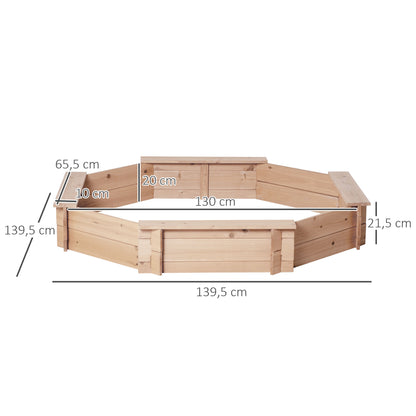 Outsunny Arenero De Madera Para Niños Con Cubierta 139,5x139,5x21,5 Cm Natural_2