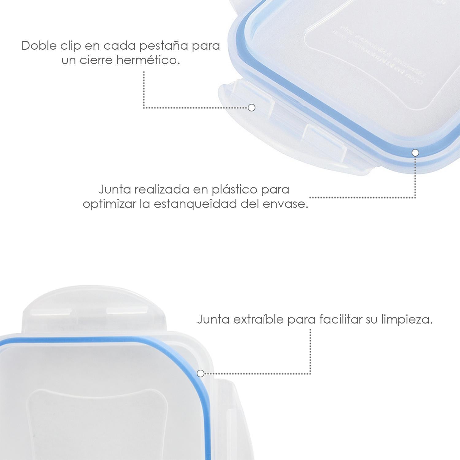 Vaso Recipiente Hermetico Medidor Plastico Redondo 600 Ml. Ø 9x18.5 (alt.) Cm._3