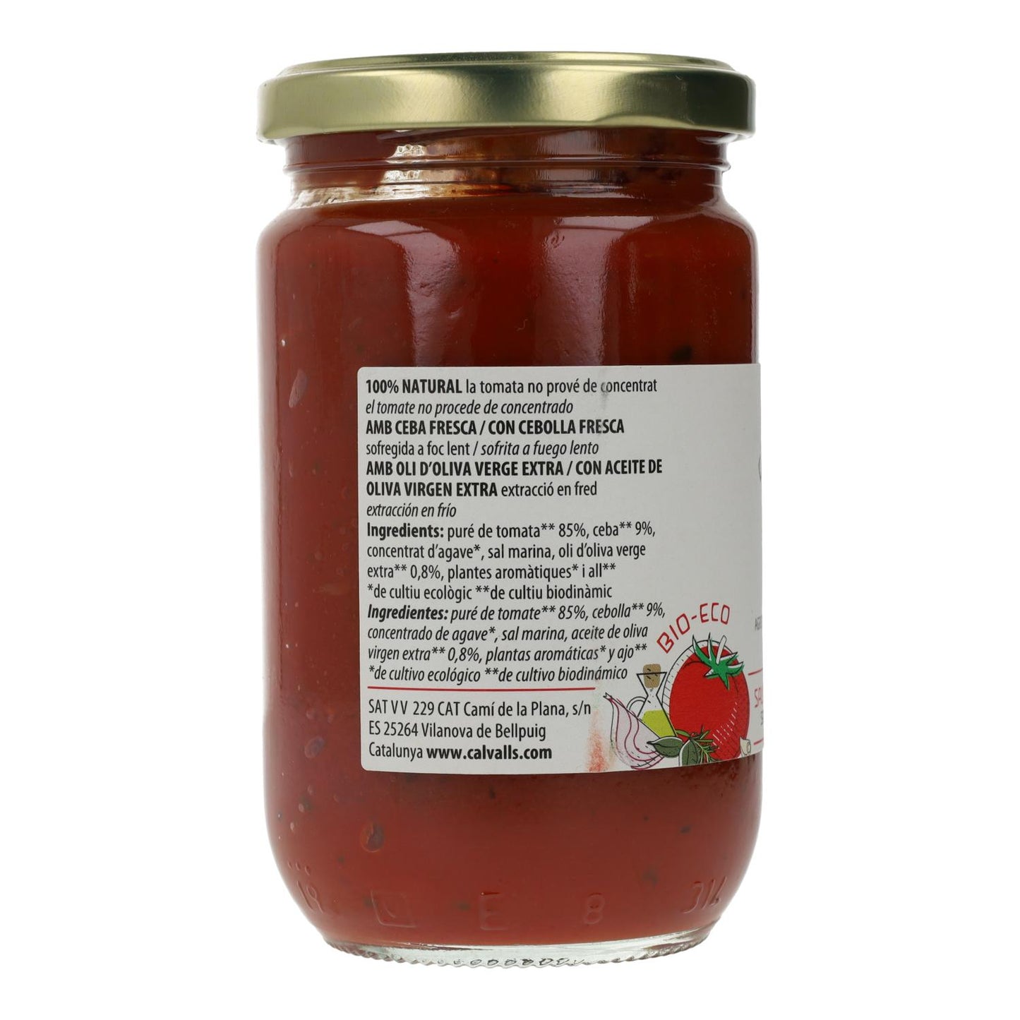 Salsa de Tomate ECO Cal Valls, 290 g
