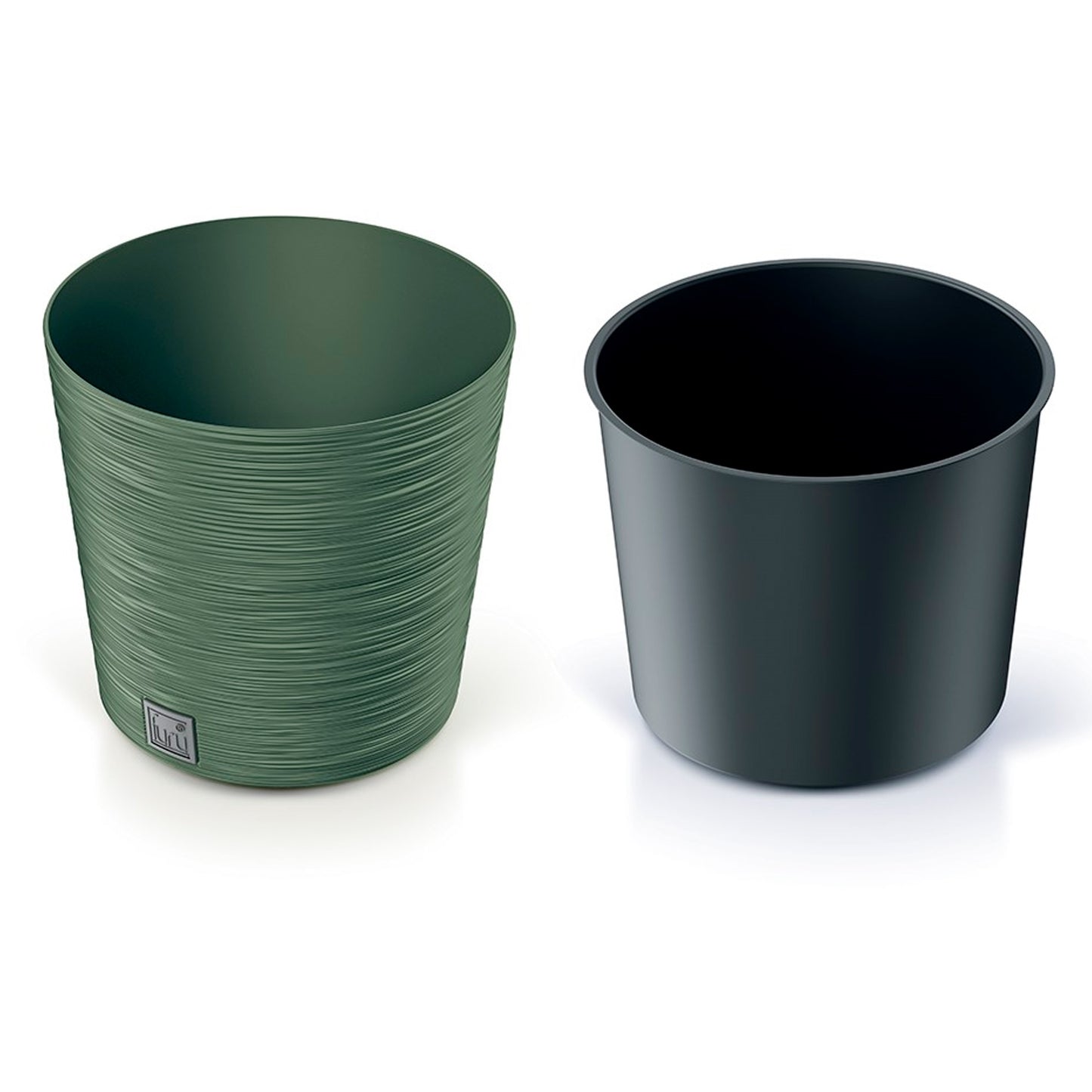 Macetero Color Verde Tierra, Con Depósito, Colección Furu, De 30 X 30 X 29,4 Cm, Capacidad De 15 L._2