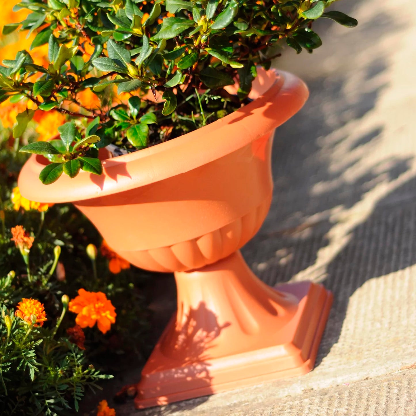 Maceta Ornamental Con Pie Atena 14l., Dimensiones (mm) 455x455x420, Color Terracota_4