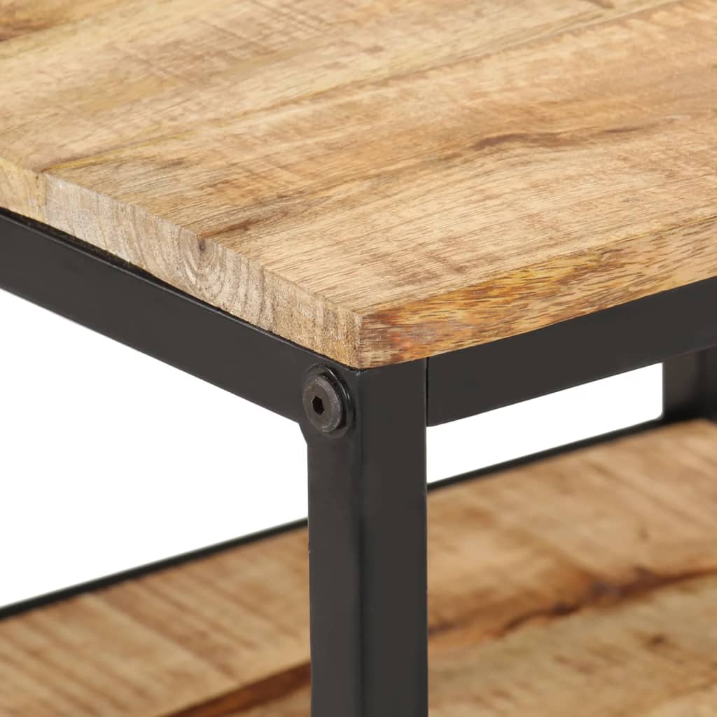 Mesa De Centro De Madera Maciza De Mango Rugosa 55x55x45 Cm_2