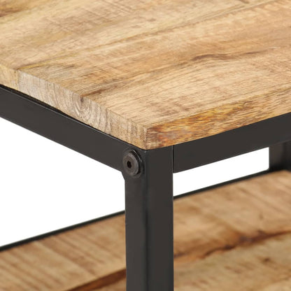 Mesa De Centro De Madera Maciza De Mango Rugosa 55x55x45 Cm_2