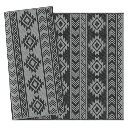 Outsunny Alfombra De Exterior 182x274 Cm Impermeable Anti-uv Negro Y Gris_3