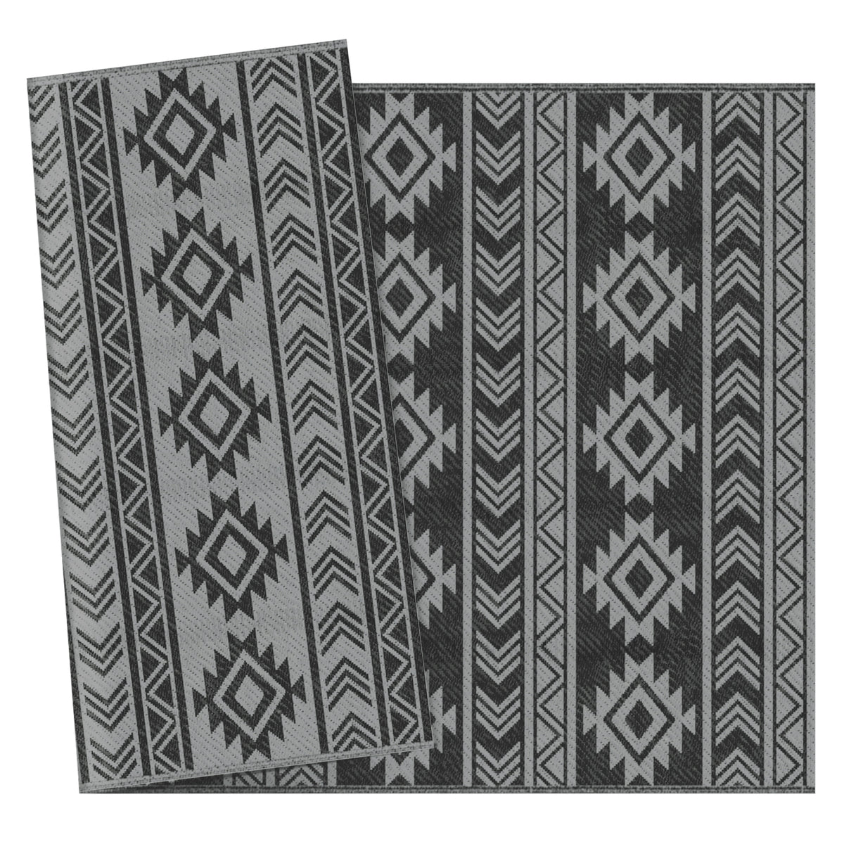 Outsunny Alfombra De Exterior 182x274 Cm Impermeable Anti-uv Negro Y Gris_3