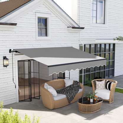 Outsunny Toldo Manual Retráctil 360x220 Cm Protección Uv30+ Gris_1