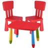 Mesita Infantil Rectangular Roja, Y 2 Sillas