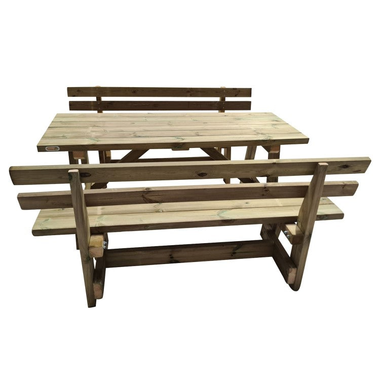 Mesa De Madera Zurich Con Bancos Con Respaldo Vic._4