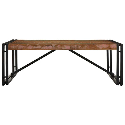 Mesa De Centro Multicolor 100x100x35 Cm Madera Maciza Reciclada_0