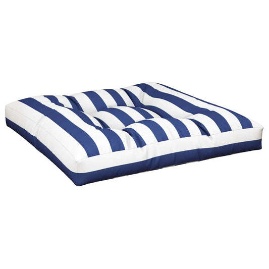 Vidaxl Cojín Para Palés Tela A Rayas Azul Y Blanco 80x80x12 Cm_0