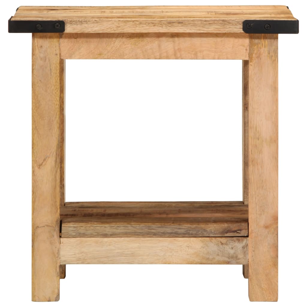 Mesa Auxiliar Madera Maciza De Mango Rugosa 40x30x40 Cm_0