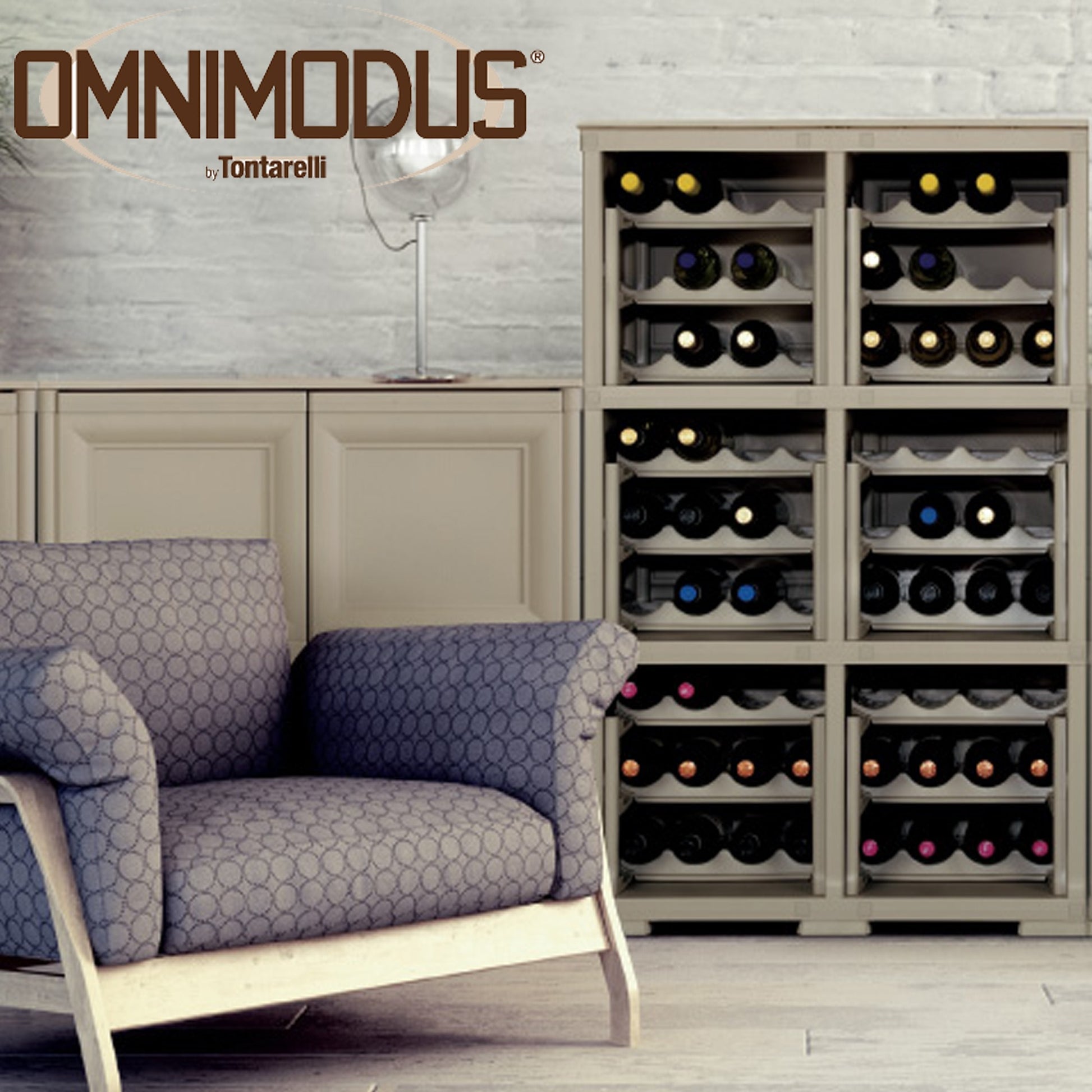 Mueble Omnimodus Portabotellas Para 18 Botellas Modelo Wengé_1