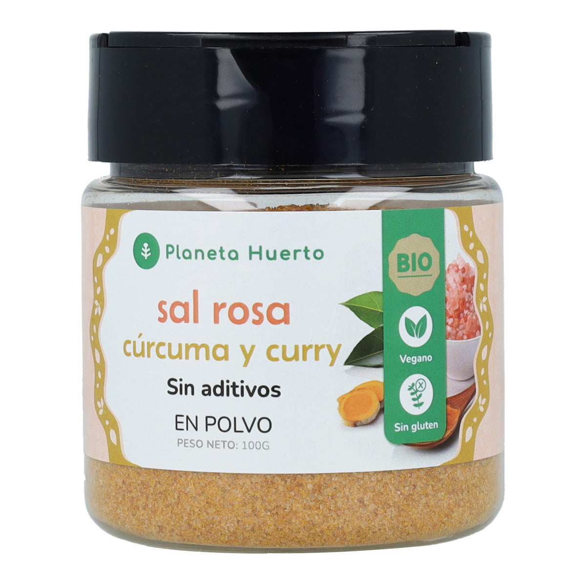 Sal Rosa con Curry y Cúrcuma Planeta Huerto 100g