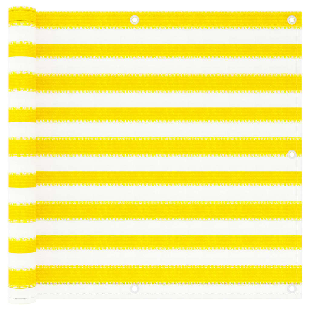 Vidaxl Toldo Para Balcón Hdpe Amarillo Y Blanco 90x300 Cm_0