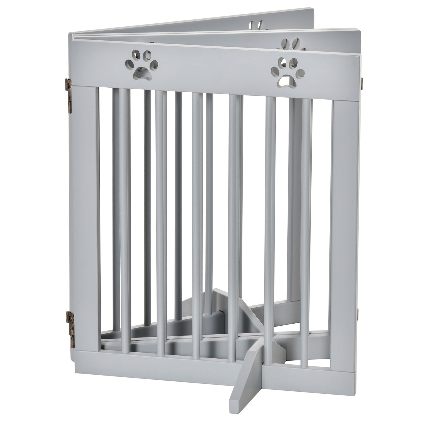 Pawhut Barrera Para Perros Plegable De 4 Paneles 204x30x61 Cm Gris Claro_3