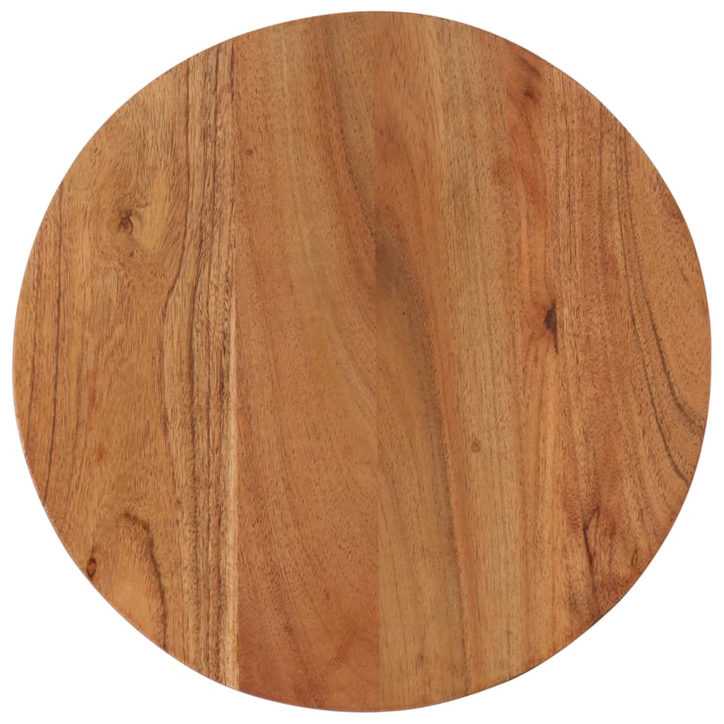 Mesa De Centro De Madera Maciza De Acacia Y Hierro 35x35x30 Cm_1