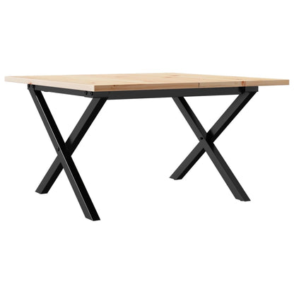 Mesa De Centro Marco X Madera Maciza Pino Y Acero 70x70x40 Cm_4