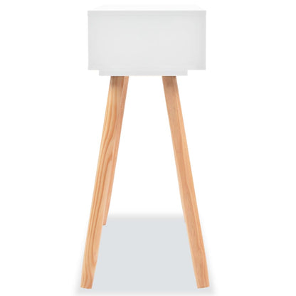 Mesa Consola De Madera Maciza De Pino Blanca 80x30x72 Cm_2