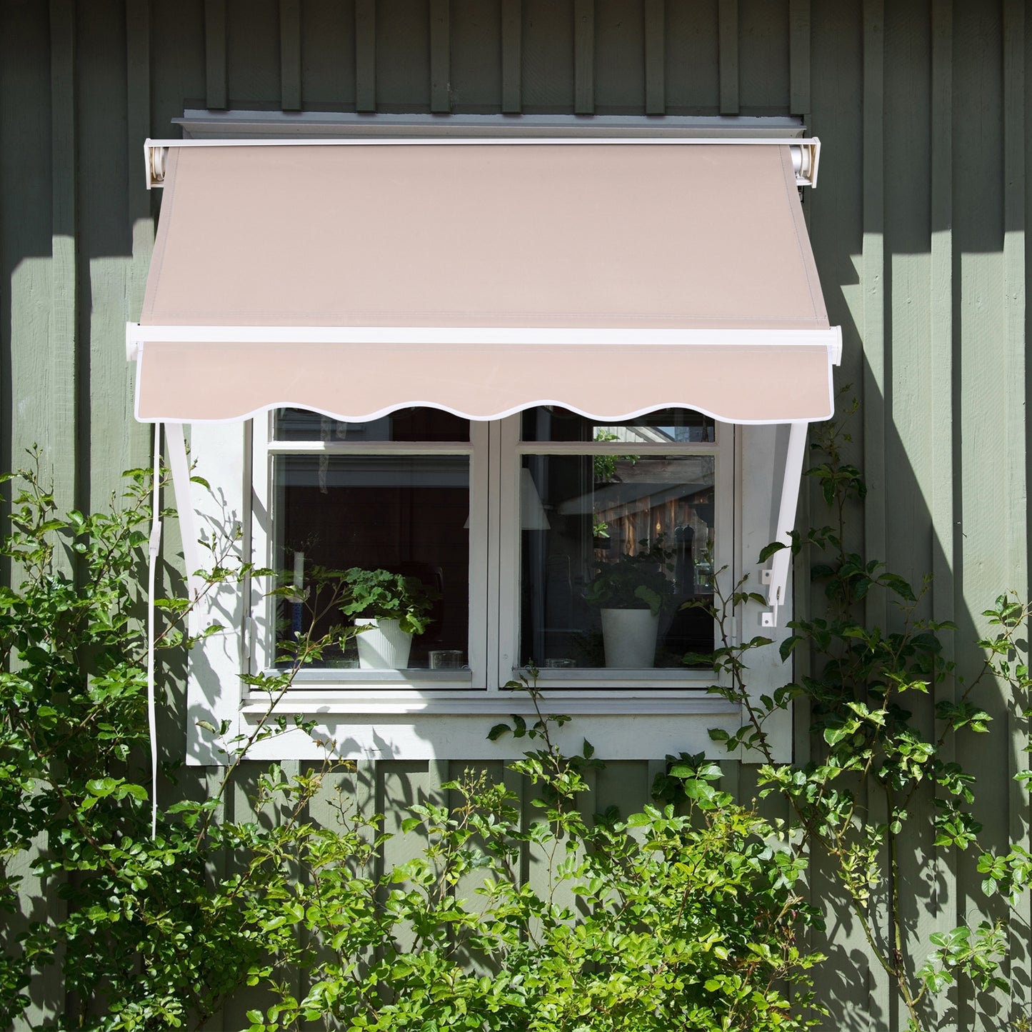 Outsunny Toldo Con Inclinación Ajustable Para Puertas O Ventanas 120x70cm Beige_1