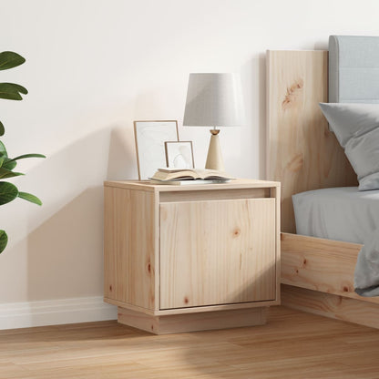 Mesita De Noche De Madera Maciza De Pino 40x30x40 Cm_1