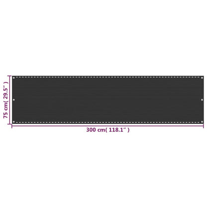 Vidaxl Toldo Para Balcón Hdpe Gris Antracita 75x300 Cm_4