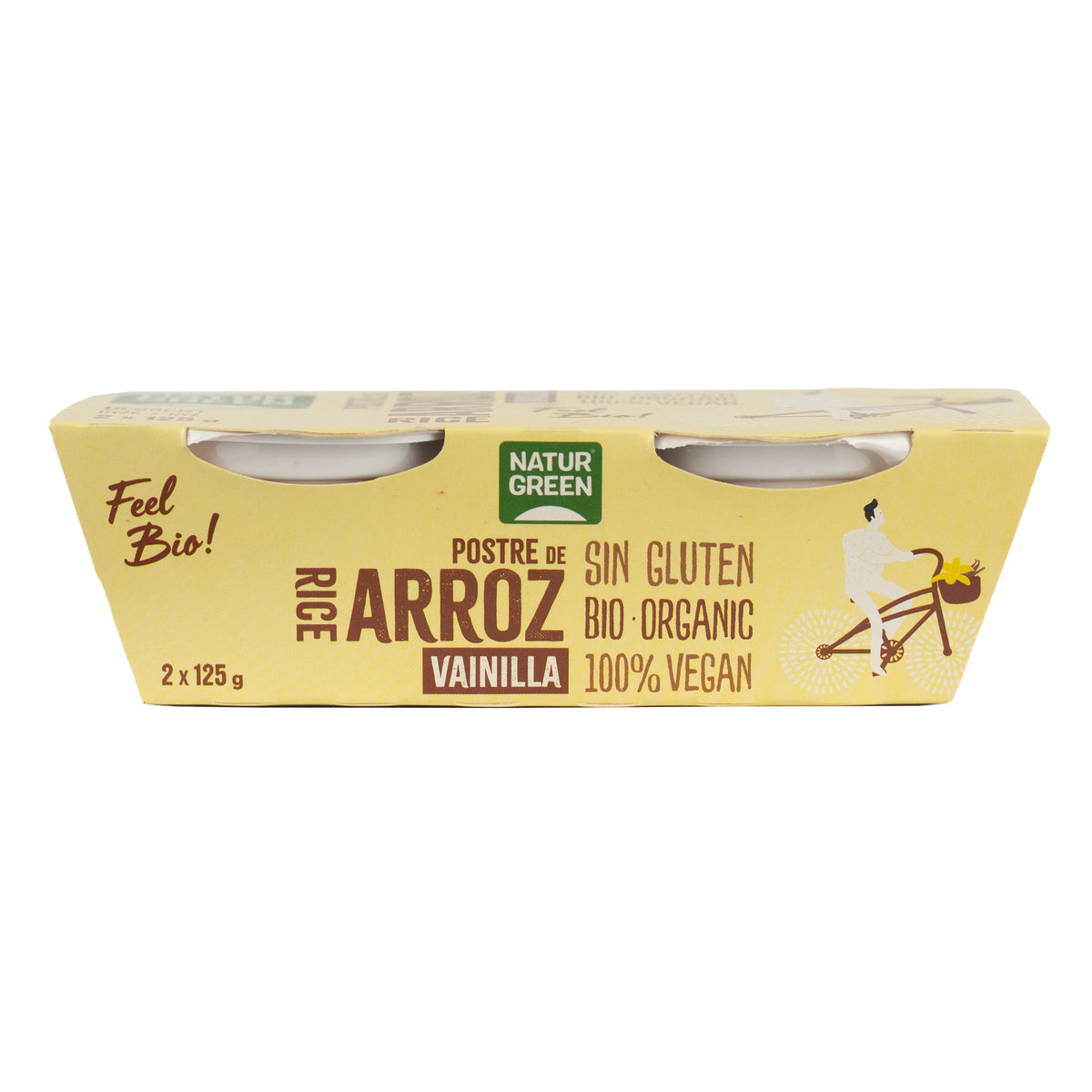 Postre de Arroz Vainilla NaturGreen, 2 X 125 g