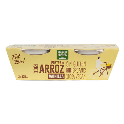 Postre de Arroz Vainilla NaturGreen, 2 X 125 g
