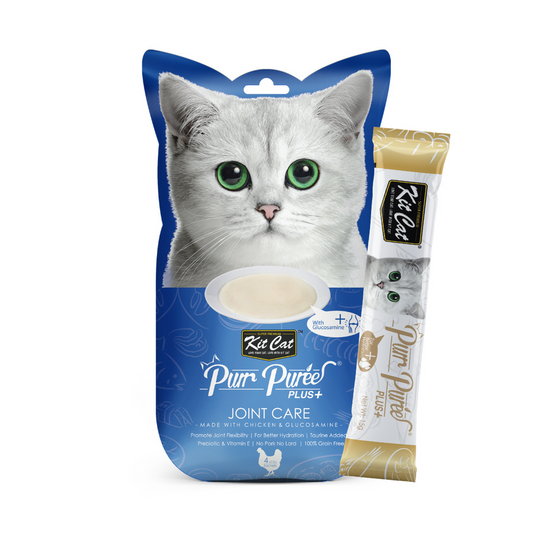 Kit Cat PurrPuree Plus - Pollo Joint Care 4x15 g Snack cremoso para gatos