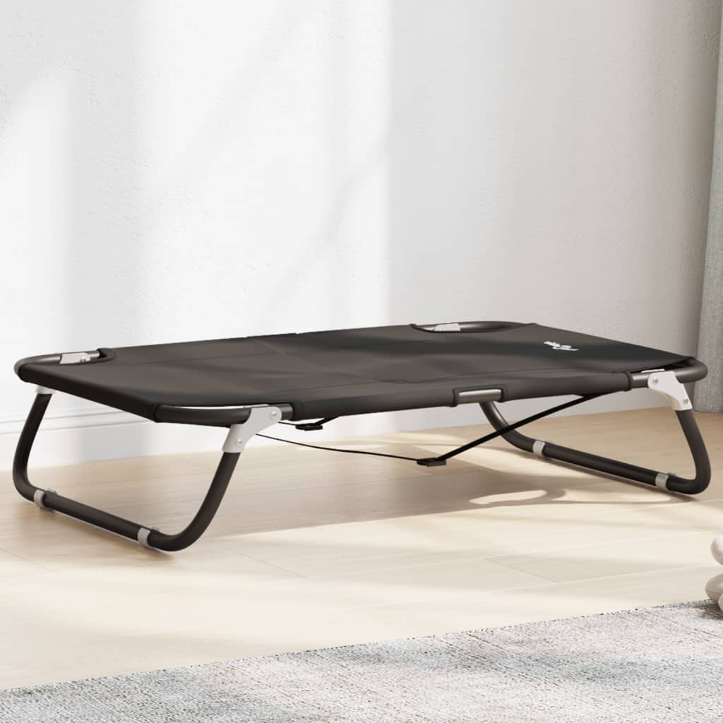 Cama Para Perros Plegable Tela Oxford Y Acero Gris Antracita / Vetonek_4