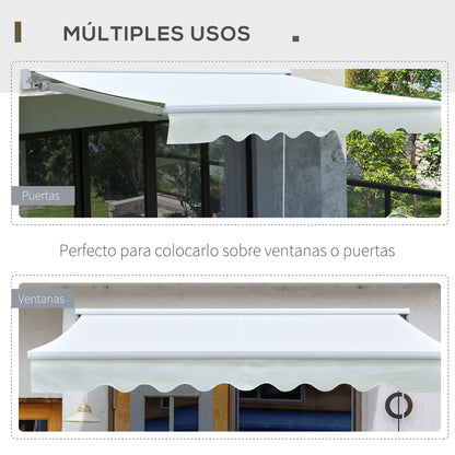 Outsunny Toldo Retráctil Con Mando A Distancia Manivela Luces Led Exterior_5