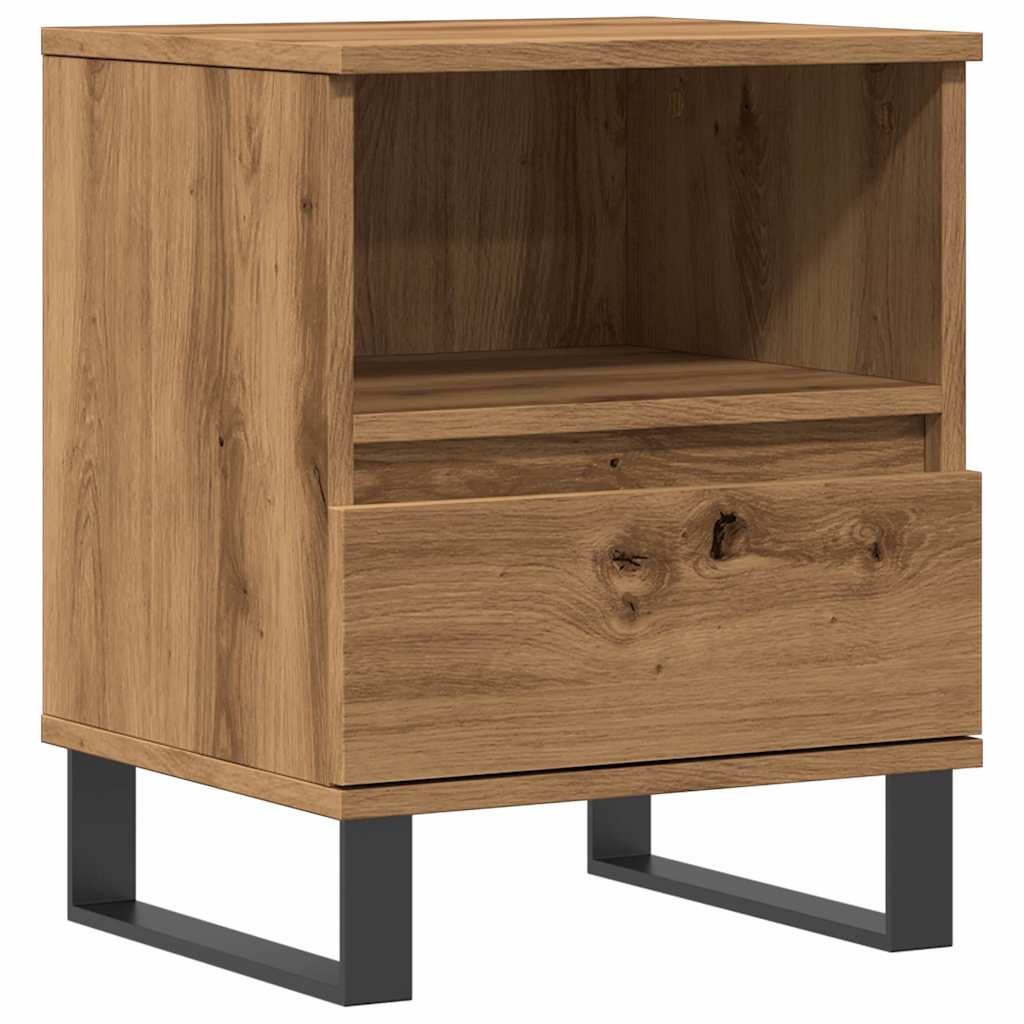 Mesita De Noche Madera De Ingeniería Roble Artisian 40x35x50 Cm_0