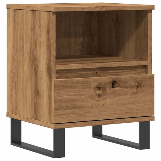 Mesita De Noche Madera De Ingeniería Roble Artisian 40x35x50 Cm_0