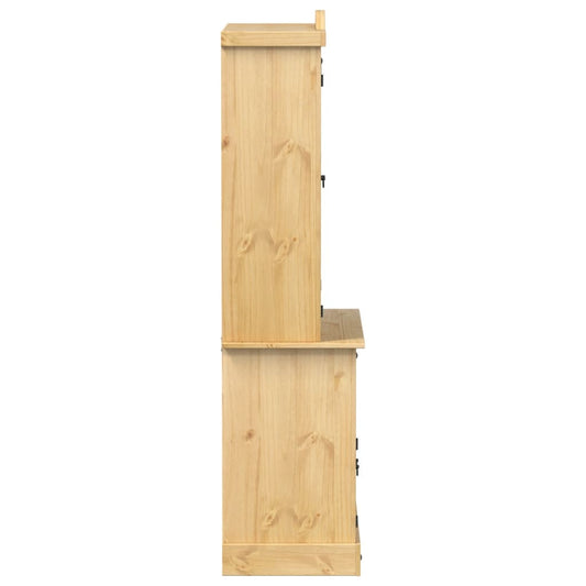 Armario Con Vitrina Corona Madera Maciza Pino 100x48,5x179 Cm / Vetonek_0