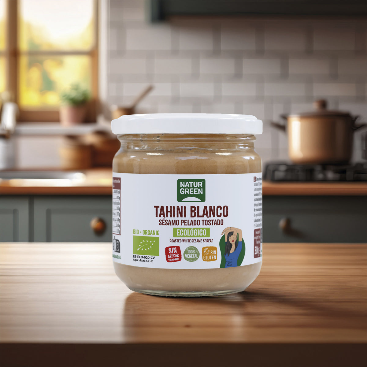Crema de Tahin Blanco sin gluten Naturgreen 300 g