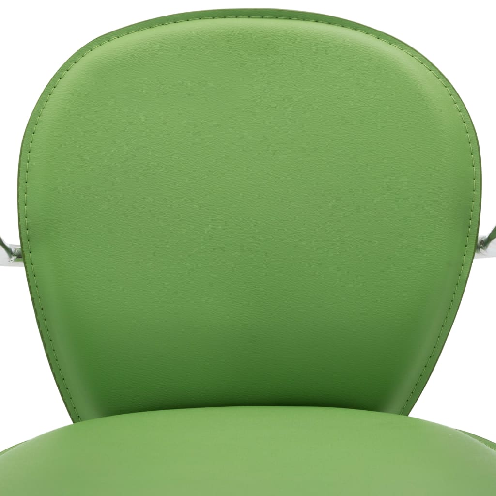 Taburetes Cocina Con Reposabrazos 2 Uds Cuero Sintético Verde_5
