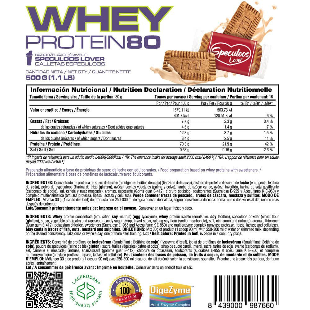 Whey Protein80 - 500g - Galletas Speculoos - Aumenta La Masa Muscular - Masmusculo_5