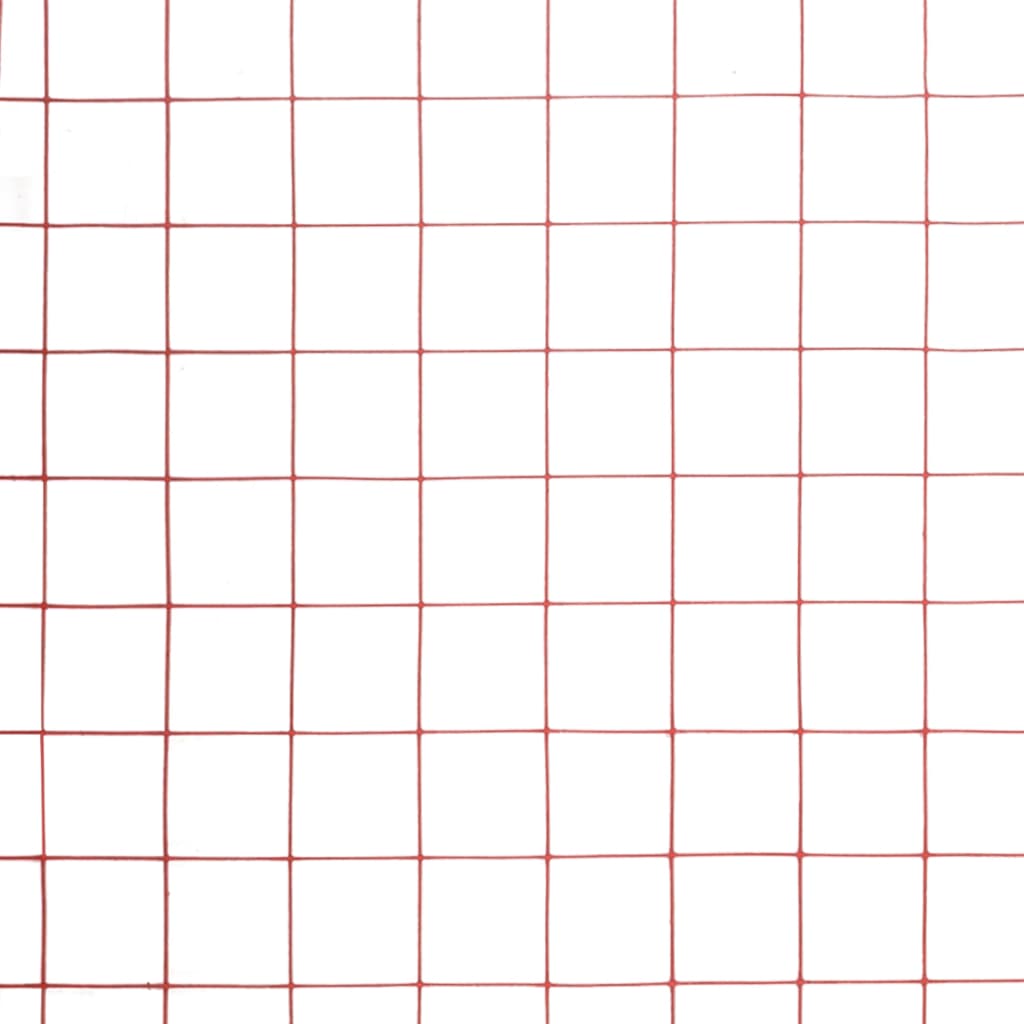 Alambrada De Gallinero Acero Revestimiento Pvc Rojo 25x1,5 M / Vetonek_1