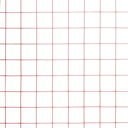 Alambrada De Gallinero Acero Revestimiento Pvc Rojo 25x1,5 M / Vetonek_1
