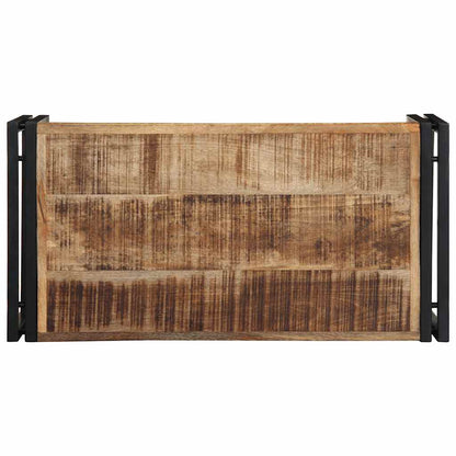 Mesa De Centro 80x40x35 Cm Madera Maciza De Mango Rugosa_2
