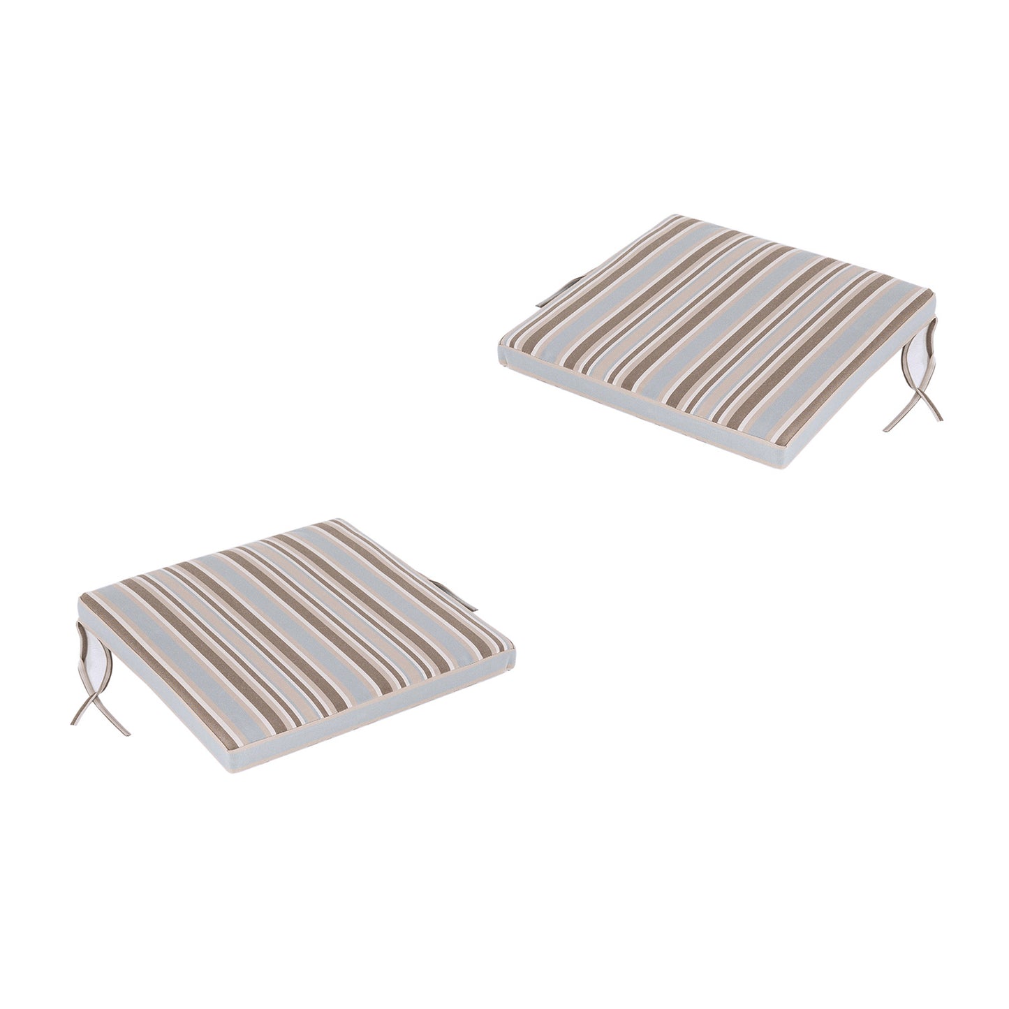 Pack 2 Cojines Para Sillas Y Sillones De Jardín Color Lux Estampado A Rayas, Tamaño 44x44x5 Cm, Repelente Al Agua, Desenfundable_0