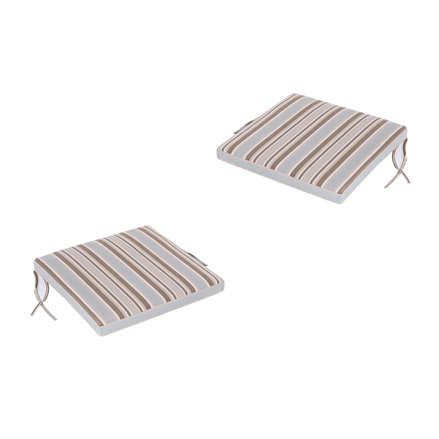 Pack 2 Cojines Para Sillas Y Sillones De Jardín Color Lux Estampado A Rayas, Tamaño 44x44x5 Cm, Repelente Al Agua, Desenfundable_0