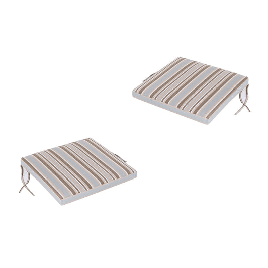 Pack 2 Cojines Para Sillas Y Sillones De Jardín Color Lux Estampado A Rayas, Tamaño 44x44x5 Cm, Repelente Al Agua, Desenfundable_0