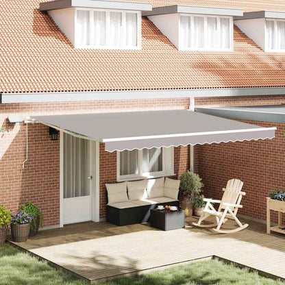 Toldo Retráctil Gris Claro 450 X 350 Cm Tela Y Aluminio_1