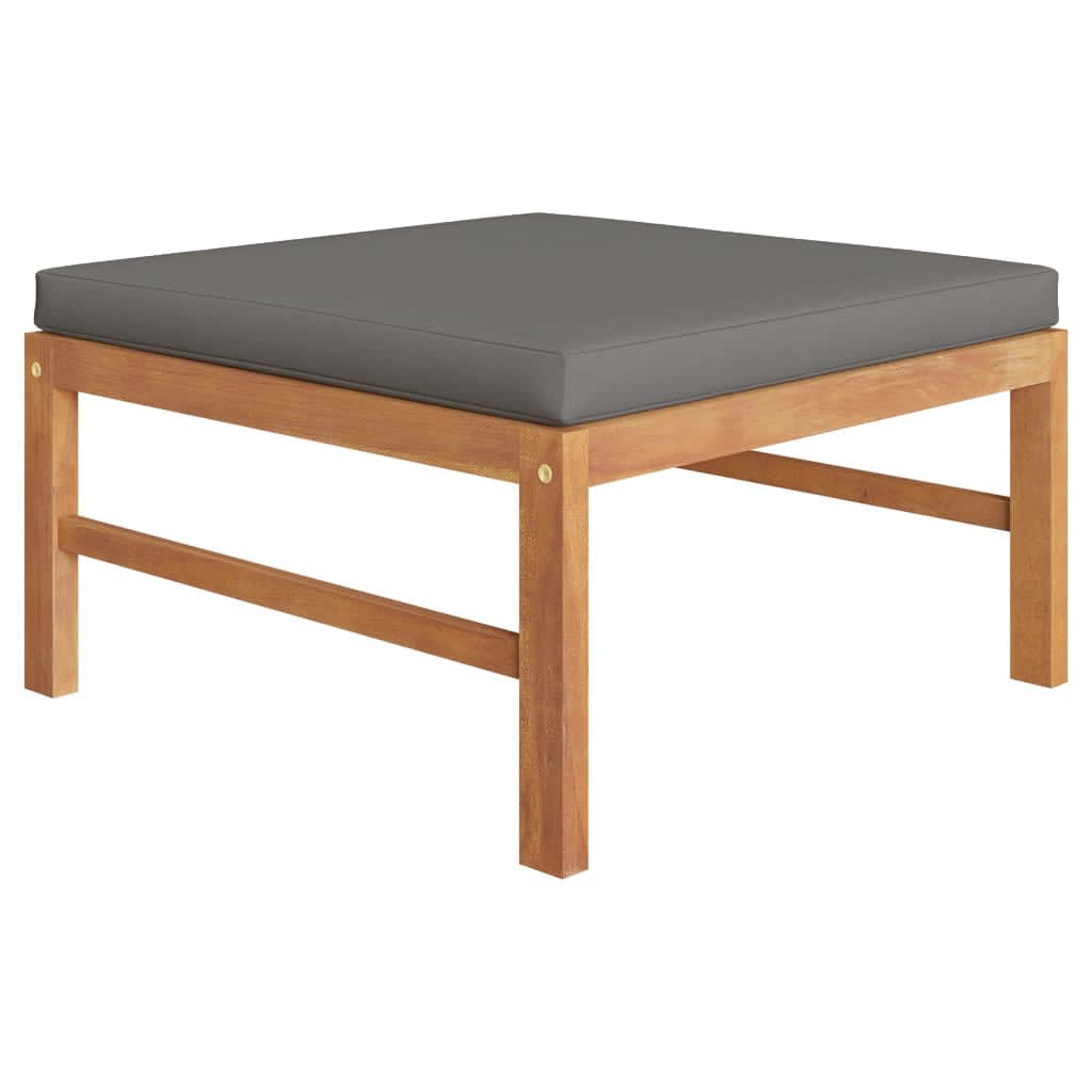 Vidaxl Set De Muebles De Jardín 8 Pzas Madera De Teca Y Cojines Gris_4