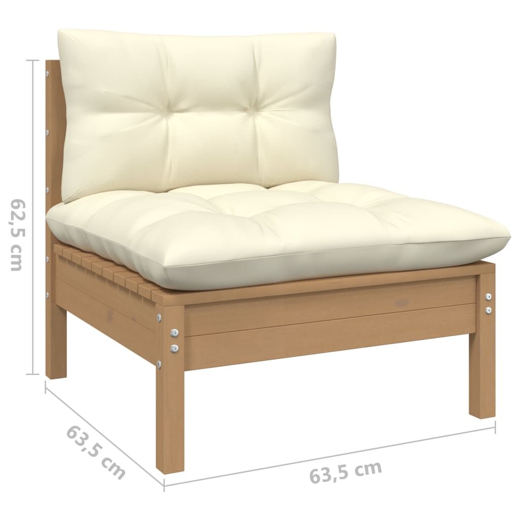 Vidaxl Muebles De Jardín 9 Pzas Y Cojines Madera De Pino Marrón Miel_2
